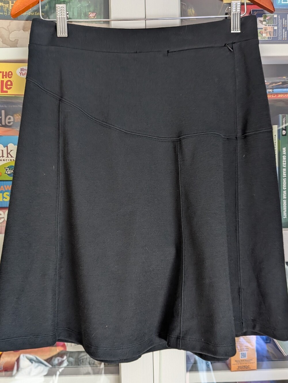 REI Black A-Line Performance Skirt with Hidden Zip Pocket Size S